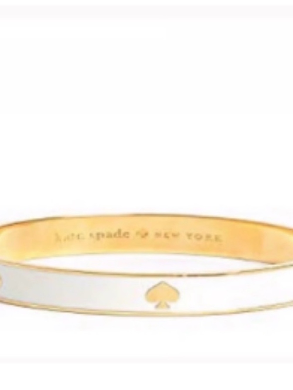 Kate Spade New York 'Spot the Spade' Enamel Gold Hinged Bangle Bracelet